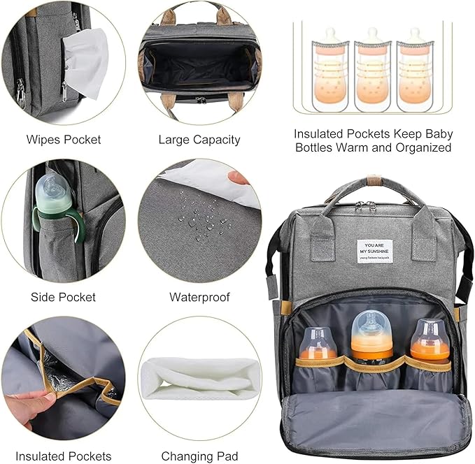 Multifunctional Waterproof Travel Essentials Baby diaper Bag