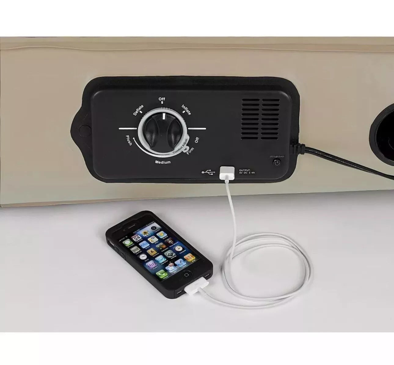 Queen-Size Inflatable Mattress with Built-In Pump